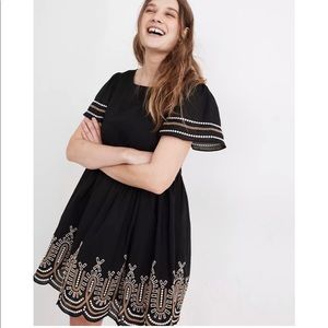 Madewell Embroidered Eyelet Puff-Sleeve Mini Dress